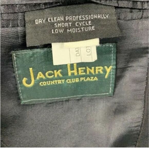 Jack Henry Mens Two Button Blazer Navy Pinstripe 100% Wool Lined Notch USA L‎ - Picture 5 of 8